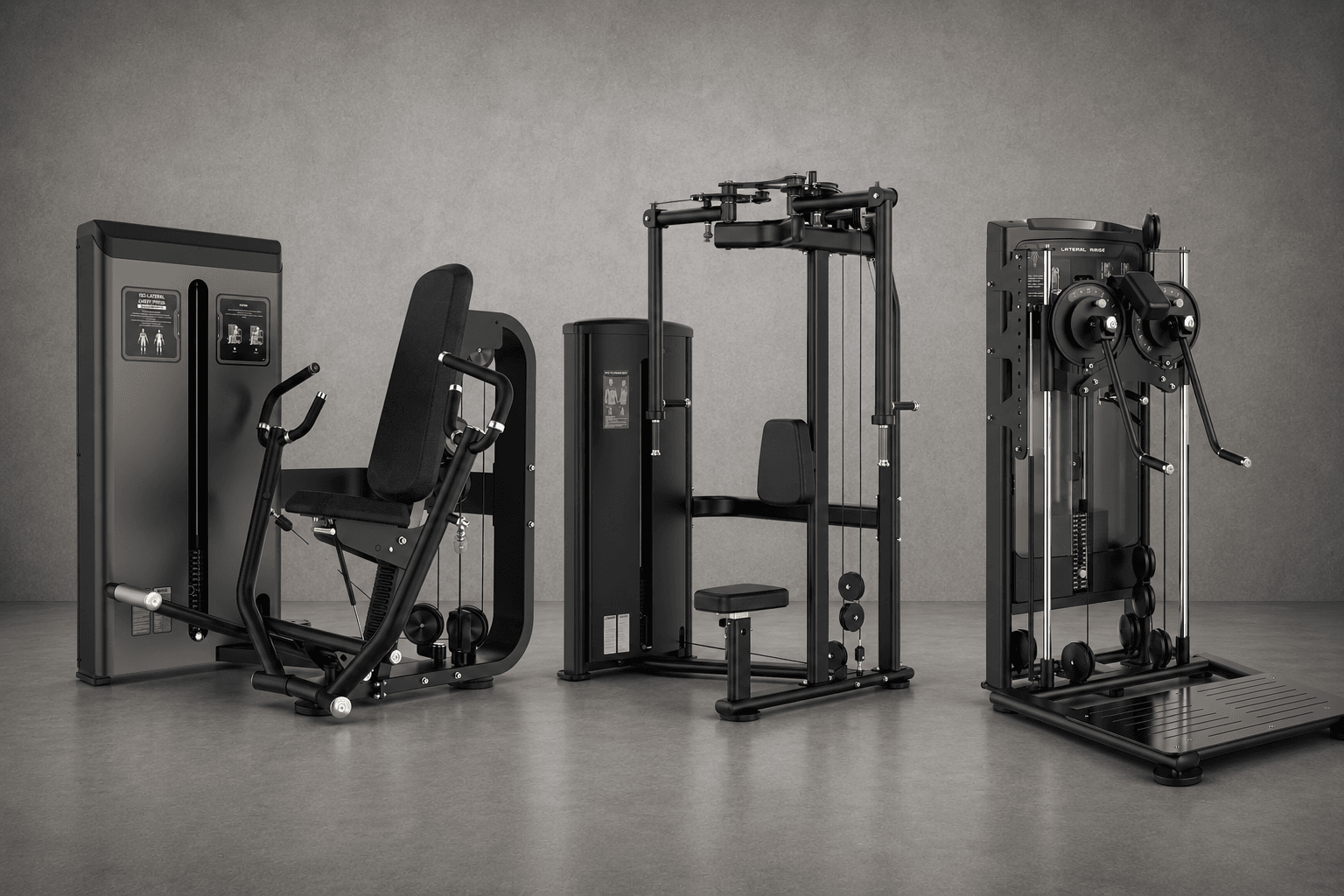 Selectorized-Kraftgeräte der FATH Dynamics Serien RE80, AE, BS und DA