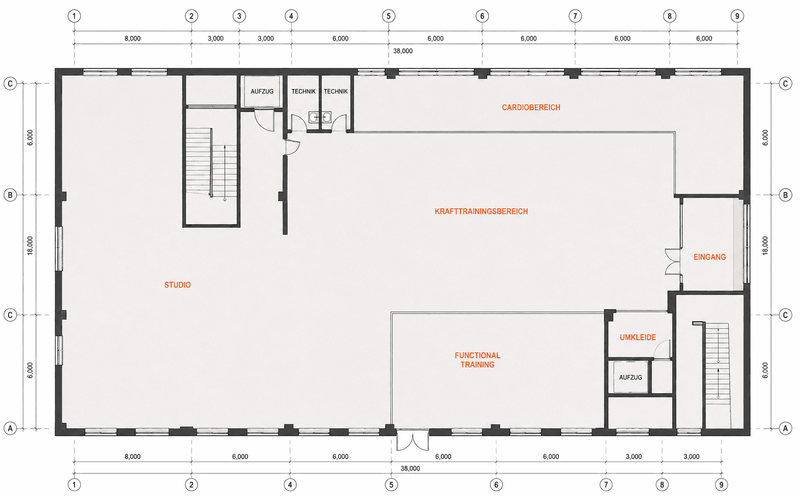 Beispielhafter Grundriss — Ausgangsgrundriss